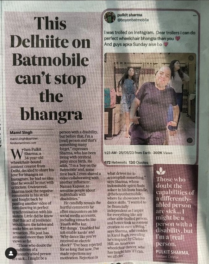 my another Instagram journey from a Disable boy to wheelchair bhangra Dancer