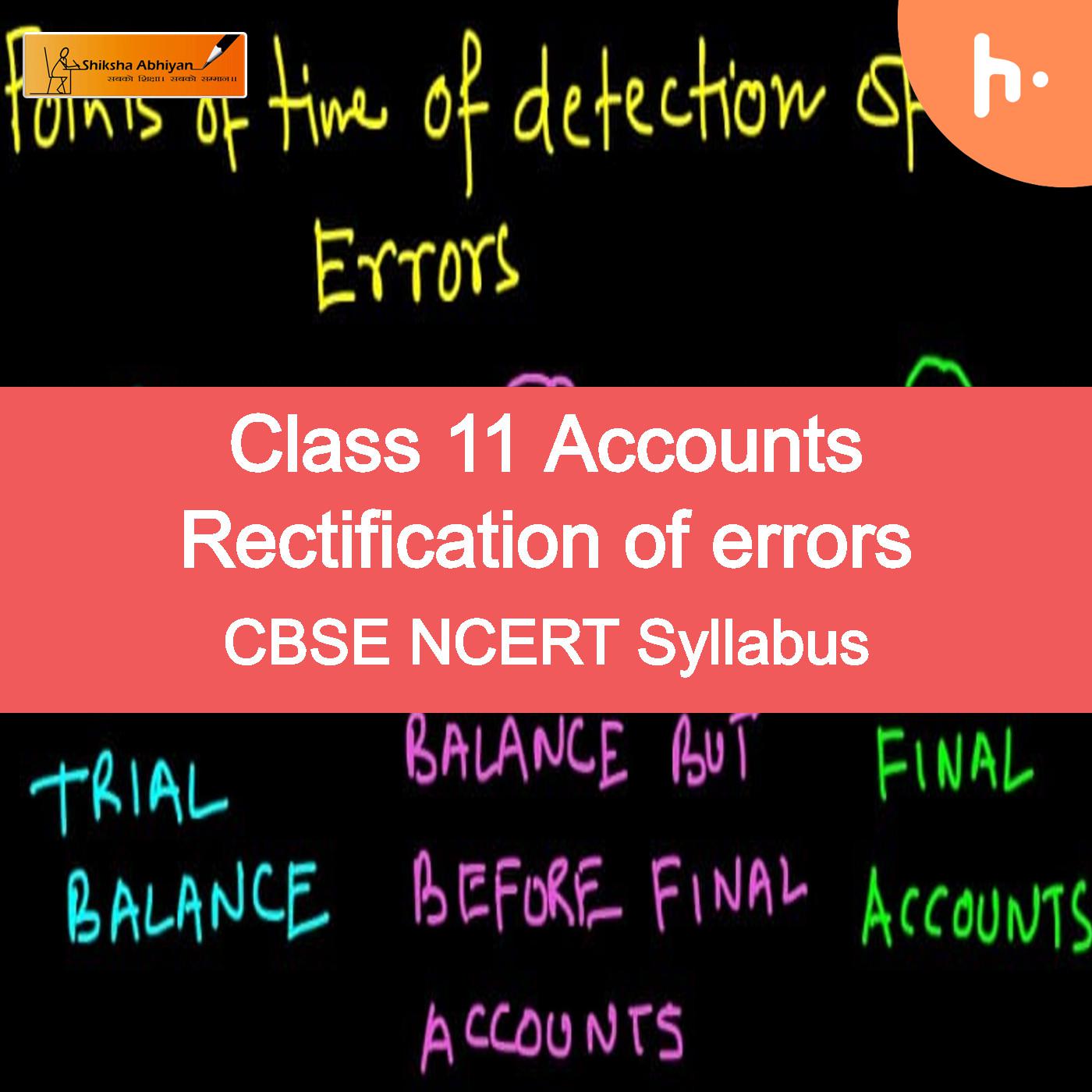 Questions Set-2 | CBSE | Class 11 | Accountancy | Rectification of Errors
