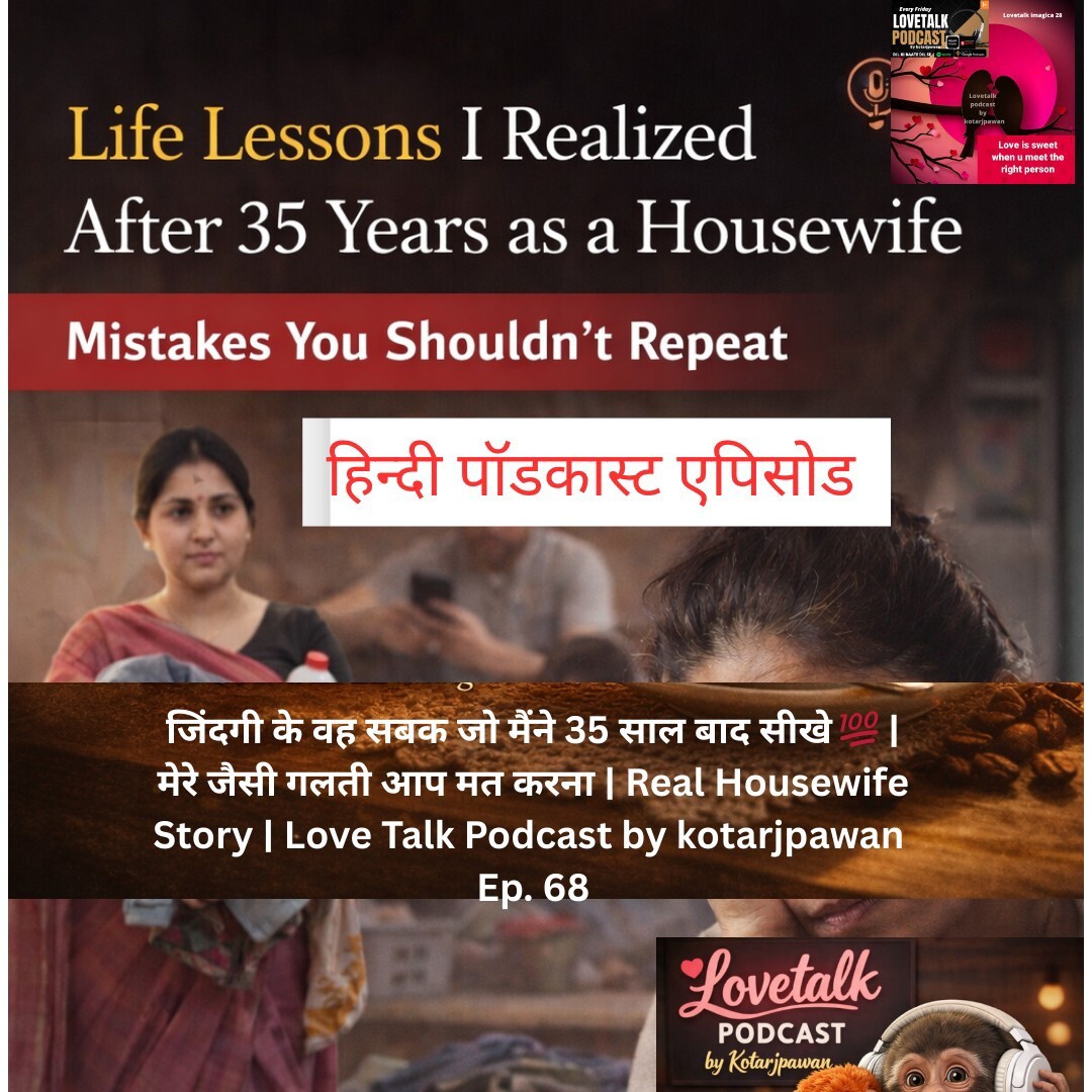 हिन्दी जिंदगी के वह सबक जो मैंने 35 साल बाद सीखे | मेरे जैसी गलती आप मत करना | Real Housewife Story | Love Talk Podcast by Kotarjpawan Ep. 68