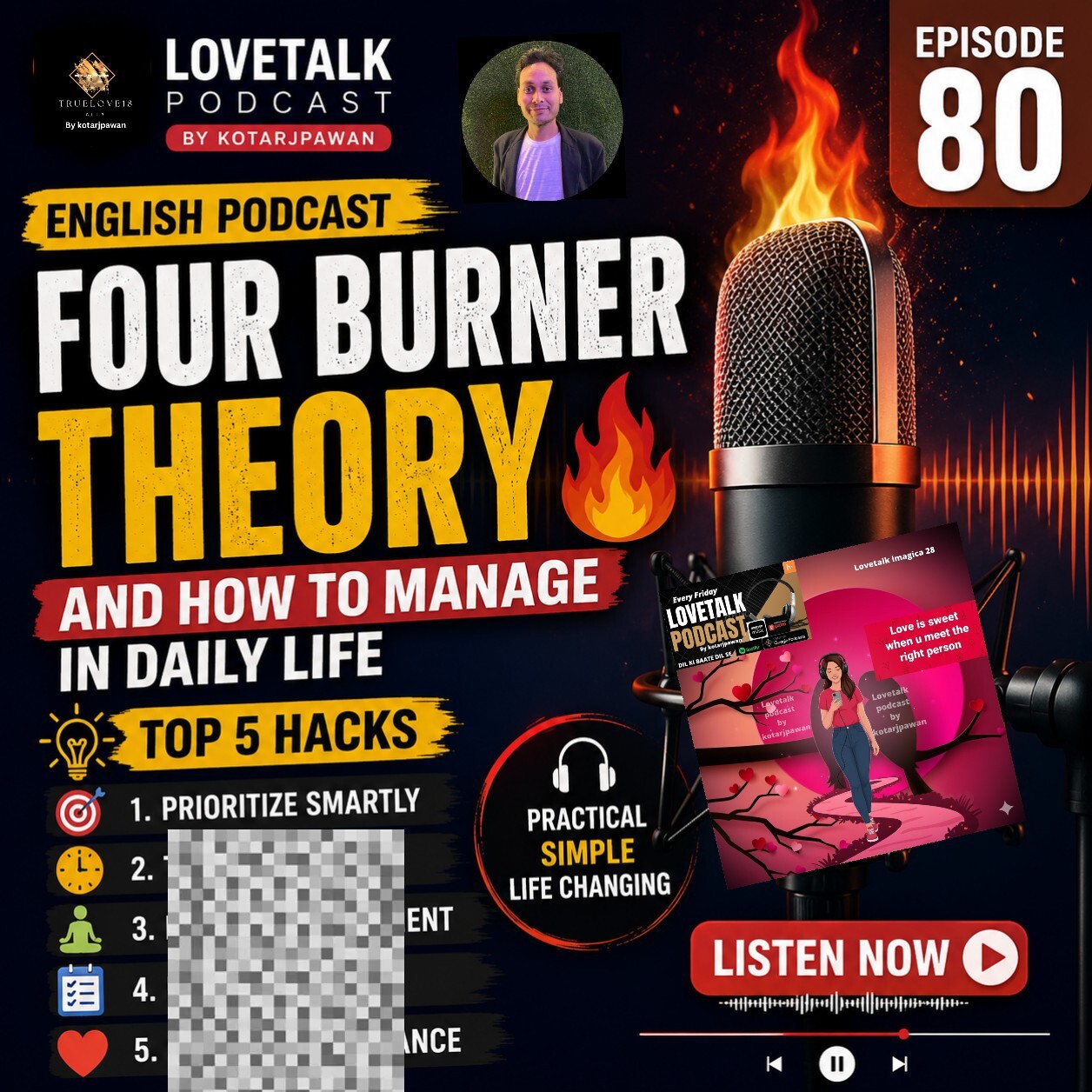 "English four burner theory and how to manage in daily life top 5 hacks english episode 80
LOVETALK PODCAST by Kotarjpawan