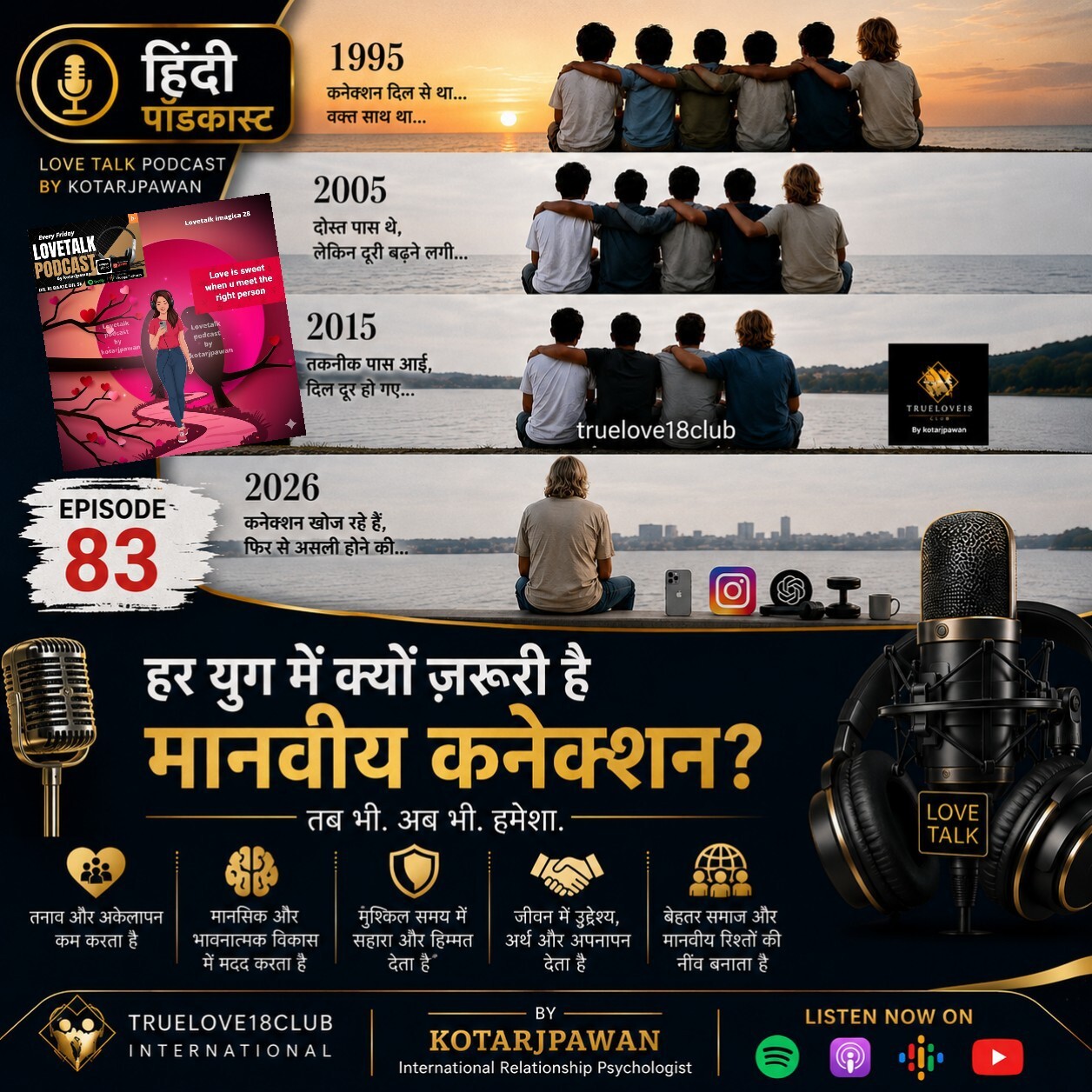 Hindi Top 5 cause human connections is important in every era episode 83
LOVETALK PODCAST by Kotarjpawan