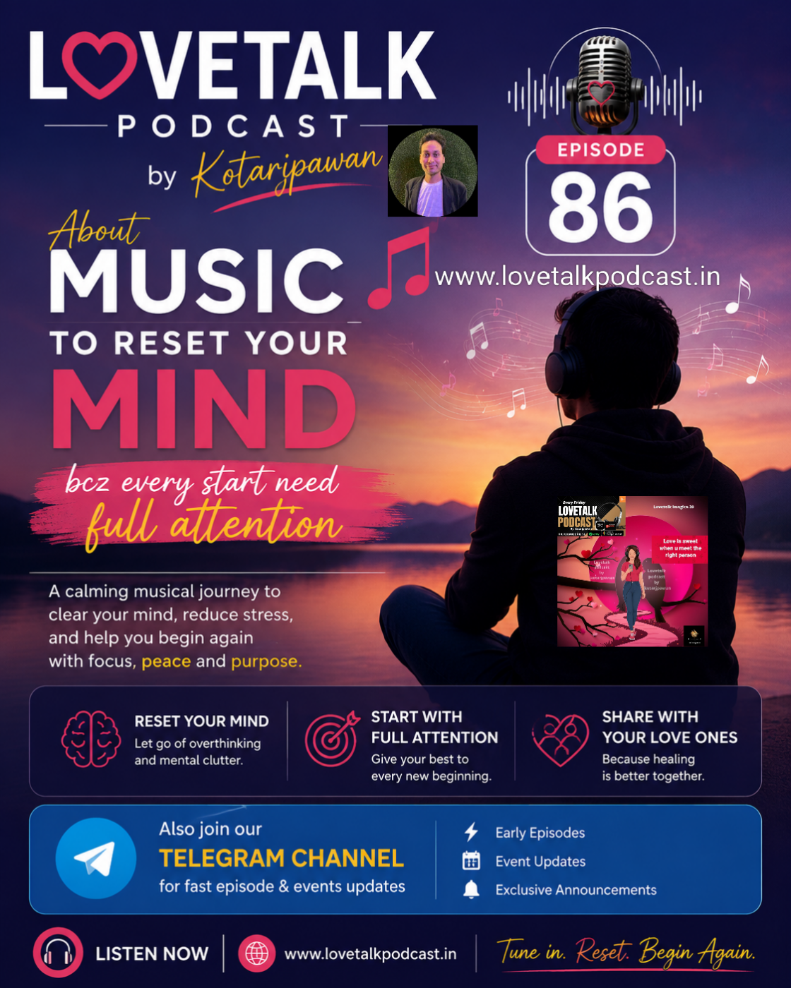 Music to Reset Your Mind lovetalk podcast by Kotarjpawan epi 86 episode artwork