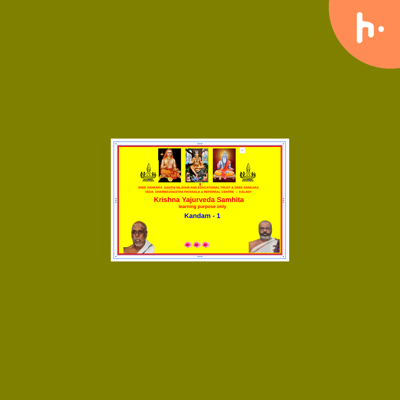 K1 - Taitarriya samhita kandam 1