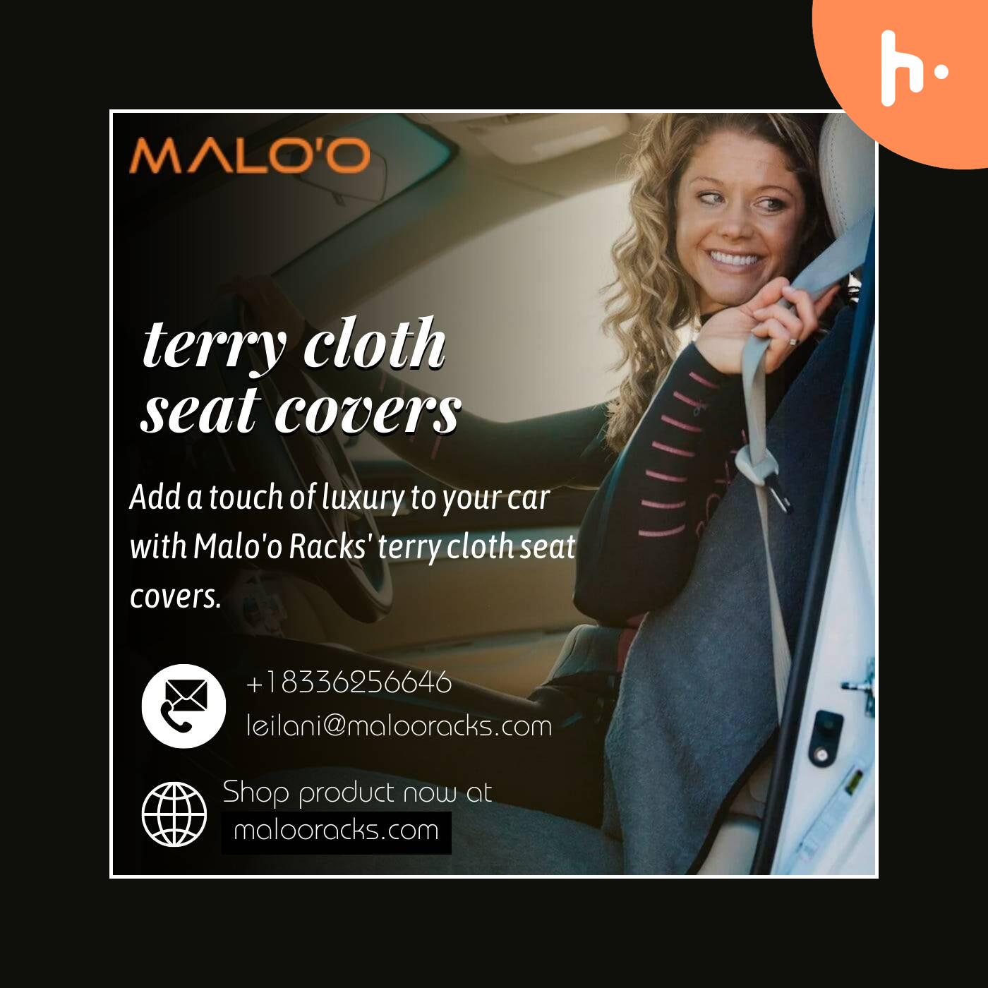 Experience Comfort with Malo'o Racks' Terry Cloth Seat Covers