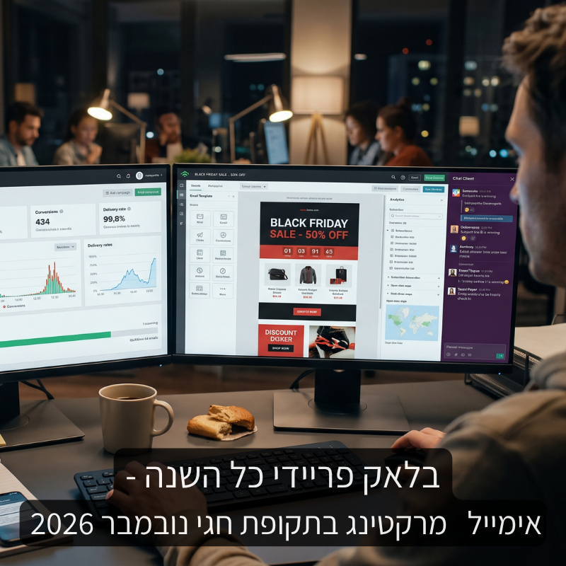 2026 בלאק פריידי כל השנה – אימייל מרקטינג בתקופת חגי נובמבר